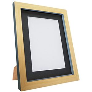 FRAMES BY POST Plastic Glass Magnus Picture Photo Frame, Recycled, Beech and Dark Grey with Black Mount, 30 x 24-Inch/Image Size 24 x 18-Inch