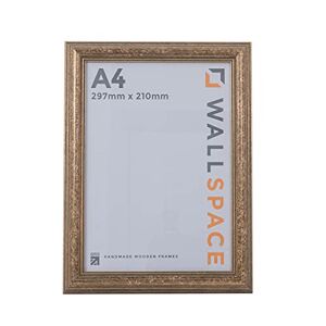 Wall Space A4 Gold Frame Antique A4 Gold Picture Frames 297 x 210 Gold A4 Picture Frames Gold A4 Photo Frames perfect for A4 Certificate Frames and are made from WOOD and have REAL GLASS