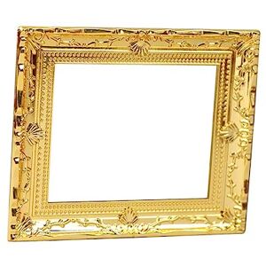 BESTonZON 5pcs Simulation Frame Oval Frame Antique Furniture Gold Frames Miniature House Micro World Photo Frame Tiny House Accessories Golden Resin 1: 12 Picture Frame Plastic Doll House