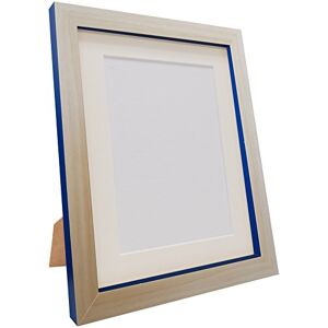 FRAMES BY POST Magnus Picture Photo Frame, Recycled Plastic, Beech and Cobalt Blue with Ivory Mount, 6 x 4 Image Size 4 x 3-Inch