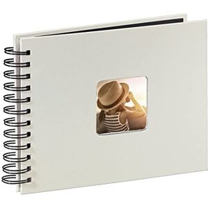 Hama 2107 Fine Art Spiralbound Photo Album, 24 x 17cm, Chalk White, 50 Black pages, 24 x 17 cm