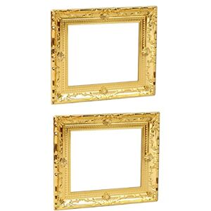 TOYANDONA 8 Pcs Simulation Frame Picture Frames Photo Frame Gold Decor Gold Display Stand Miniature Dollhouse Miniture Decoration Decorative Mini Frame Simulation Picture Frame Decor Plastic