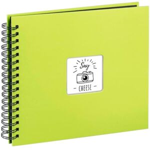 Hama Fine Art photo album, 50 black pages (25 sheets), spiral bound album 36 x 32 cm, with cut-out window, kiwi