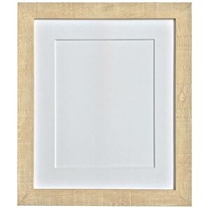FRAMES BY POST Deep Grain Picture Photo Frame, Recycled Plastic, Light Brown with White Mount, 10 x 8 Image Size 6 x 4 Inch