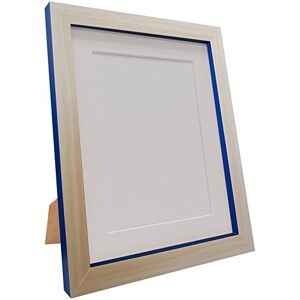 FRAMES BY POST Magnus Picture Photo Frame, Recycled Plastic, Beech/Cobalt Blue, 7 x 5, Image Size 5 x 3.5-Inch
