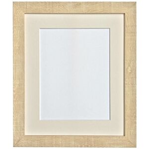 FRAMES BY POST Deep Grain Picture Photo Frame, Recycled Plastic, Light Brown with Ivory Mount, 8 x 8 Image Size 5 x 5 Inch