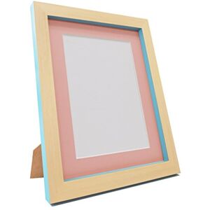 FRAMES BY POST Magnus Picture Photo Frame, Recycled Plastic, Beech/Teal Blue, 7 x 5, Image Size 5 x 3.5-Inch