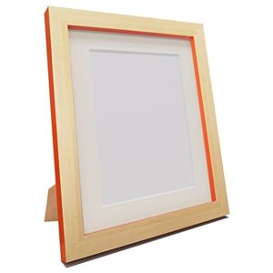 FRAMES BY POST Magnus Picture Photo Frame, Recycled Plastic, Beech and Orange with Ivory Mount, 6 x 4 Image Size 4.5 x 2.5-Inch