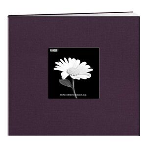 Pioneer Photo Albums Fabric Frame Cover Post Bound Scrapbook, 8"x8", Wildberry Purple