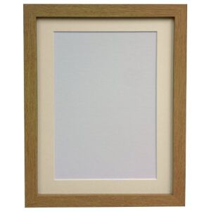 FRAMES BY POST 25 mm Wide H7 Oak Picture Photo Frame with Ivory Mount 7 x 5 Picture Size 5 x 3.5