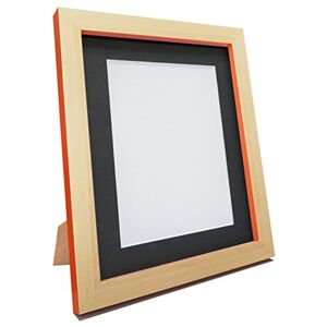 FRAMES BY POST Magnus Picture Photo Frame, Recycled Plastic, Beech and Orange with Black Mount, 7 x 5-Inch/Image Size 5 x 3.5-Inch