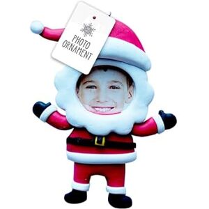 HOVUK Xmas Santa Christmas Photo Frame for Pics– 12cm Clay Frame Hanging Decorations Photo Frame Christmas Tree Decoration Ornament for Tree Wall Door