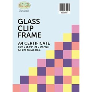 FotoStation Glass Front Frameless Clip Frame Picture Frame Photo Frame Poster Frame For Home, Office Classic Wall Mountable (A4)