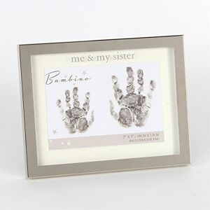 Bambino Me and My Sister Hand Print 7" x 5" Photo Frame Baby Gift