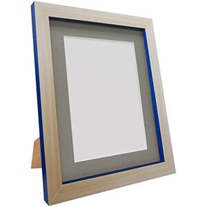 FRAMES BY POST Magnus Picture Photo Frame, Recycled Plastic, Beech/Cobalt Blue, 7 x 5, Image Size 5 x 3.5-Inch