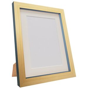 FRAMES BY POST Magnus Picture Photo Frame, Recycled Plastic, Beech and Dark Grey with Ivory Mount, 8 x 6 Image Size 6 x 4-Inch