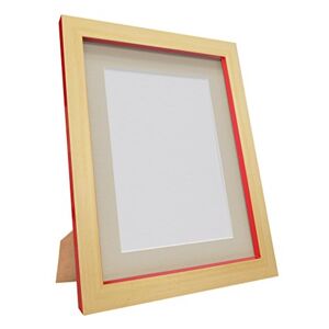 FRAMES BY POST Magnus Picture Photo Frame, Recycled Plastic, Beech/Red, 8 x 6, Image Size 6 x 4-Inch