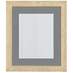 FRAMES BY POST Deep Grain Picture Photo Frame, Recycled Plastic, Light Brown with Dark Grey Mount, 9 x 7 Image Size 6 x 4 Inch