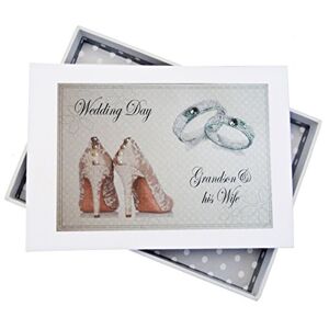 White Cotton Cards Day, Grandson & his Wife Mini Photo Album, Shoes and Wedding Rings design, Board, 12.5 x 17.5 x 2.5 cm