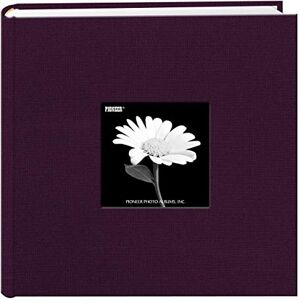 Pioneer Fabric Frame Cover Photo Album 200 Pockets Hold 4x6 Photos, Sweet Plum