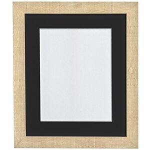 FRAMES BY POST Deep Grain Picture Photo Frame, Recycled Plastic, Light Brown with Black Mount, 9 x 7 Image Size 6 x 4 Inch