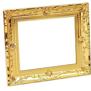 NAMOARLY Simulation Frame Mini Decor Gold Picture Frames Antique Frames Vintage Frame Miniatures Miniature Picture Frame Dollhouse Frame Gold Decor Trim Plastic Delicate Furniture