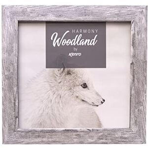 Kenro Harmony Woodland Silver Grey Rustic Wood Effect Photo Frame 6x6 Inch / 15x15cm - HW1515GY