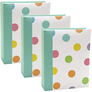 Kenro Box of 3 Candy Spot Colourful Small Photo Album for 100 Photos 7x5 inch / 13x18cm Teal - CN104SP