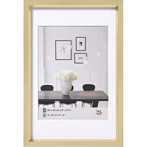 walther Design Picture Frame Gold 20 x 30 cm with PassepArtout, Steel Style Plastic Frame ES030G