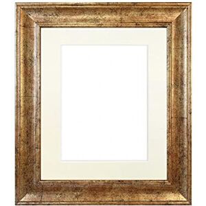 FRAMES BY POST Scandi Antique Gold Picture Photo Frame with Ivory Mount 10 x 8 Inch Image Size A5