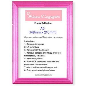 Alison Kingsgate A1 A2 A3 A4 A5 Pink Photo Frame Blue Poster Frame Green Frame Red Picture Frame (Pink, A5-148mm x 210mm-)