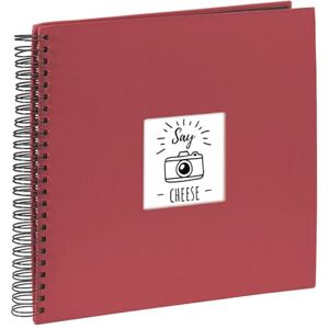 Hama Fine Art photo album, 50 black pages (25 sheets), spiral bound album 36 x 32 cm, with cut-out window, burgundy