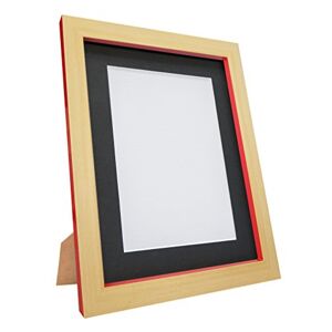 FRAMES BY POST Magnus Picture Photo Frame, Recycled Plastic, Beech and Red with Black Mount, 8 x 6 Image Size 6 x 4-Inch