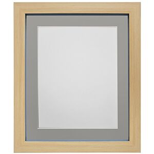 FRAMES BY POST Plastic Glass Magnus Picture Photo Frame, Recycled, Beech and Dark Grey with Dark Grey Mount, 36 x 24 Image Size 30 x 20-Inch