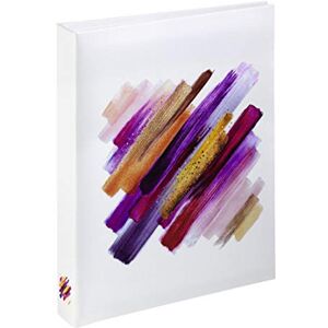 Hama Brushstroke Mini Slip-in Album (Traditional Photo Album, 13 x 16.5 cm, 24 Pages for 24 Photos 10 x 15 cm, Ideal Protection, Artistic, Elegant) Purple/Yellow/Orange/White