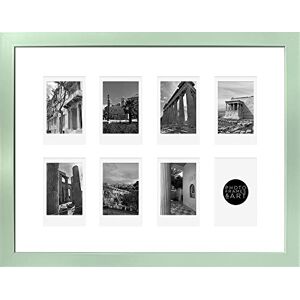 pf+a REAL GLASS Instax Mini Multi Photo Frame For 8 Photos - Light Green Multi Instax Mini Picture Frame