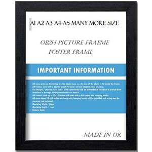 OB2H A1 A2 A3 A4 A5 BLACK OAK, PICTURE,PHOTO FRAMES (Black, A5(210 x 148 mm))