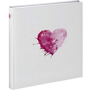 Hama "Lazise” Bookbound Photo Album, 50 white pages, fits 250 photos in 10x15cm format, Pink Heart Dots