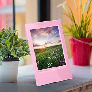 Bewinner PC Material Photo Frame with Colorful Photo Border Sticker Wall Hanging Paper Frame,for Film,Instantly Sharing Moments, for Home Dorm Office Wall Decoration,3.4 * 2.2inch (No standard pink)