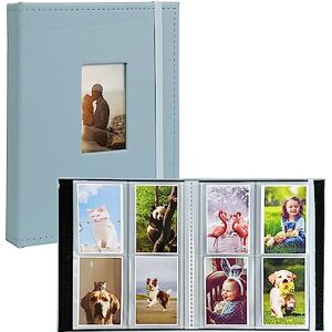 Goodsnetic Photo Albums, 208 Pockets PU Leather Mini Album Compatible with Fujifilm Mini 7s 8 8+ 9 25 26 50s 70 90 Film, PIC-300 Z2300 Film Instant Camera, Blue