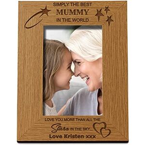 ukgiftstoreonline Personalised Best Mummy Portrait Wooden Photo Frame Gift (5 x 7 Inch)