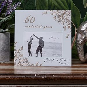 ukgiftstoreonline Beautiful 60th Wedding Anniversary Personalised Photo Frame