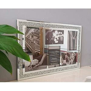 Biznest Silver Sparkle Photo Frame Multi Aperture Picture Photo Frame For 6 Photos (50Cmx34Cm)