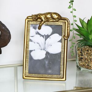 Gold Leopard Photo Frame Material: Resin, Wood, Glass