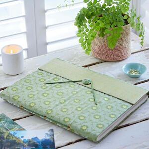 Paper high Extra Large Sari Fabric Photo Album - Green