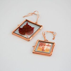 Paper high Alia Square Glass Hanging Photo Frames - 2" x 2" , Copper