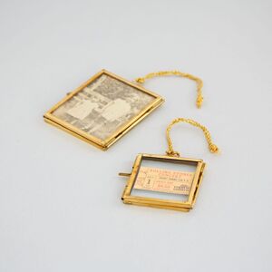 Paper high Alia Square Glass Hanging Photo Frames - 2" x 2" , Gold