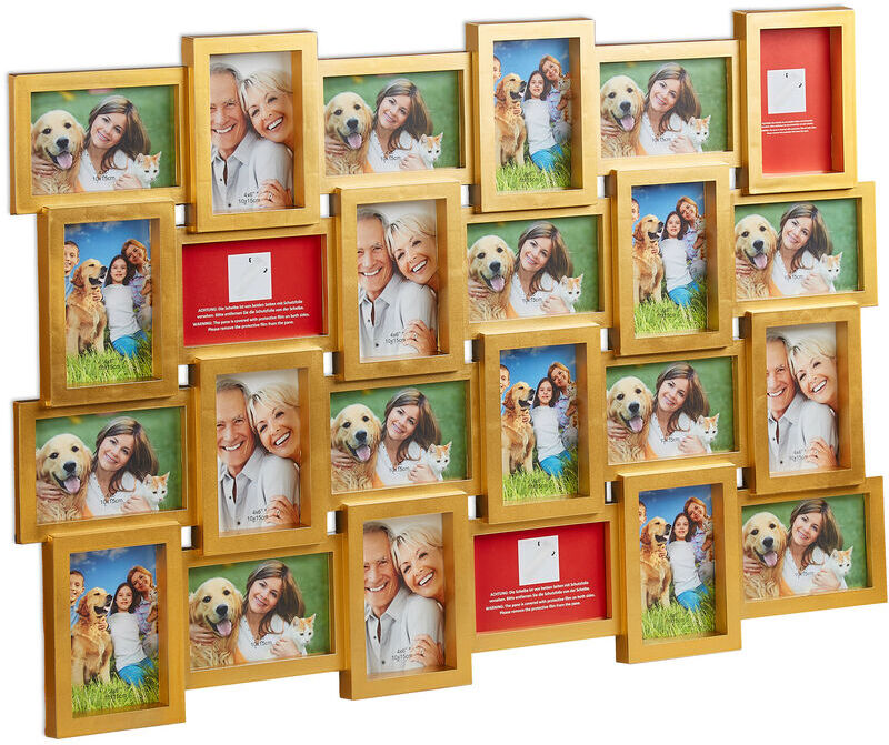 Navaris Picture Frame for 6 Photos - Collage Photo Frame for Wall - Multi  Aperture Wall Hanging 6-Photo or Postcard Frame for 6x4 (10x15cm) Pictures