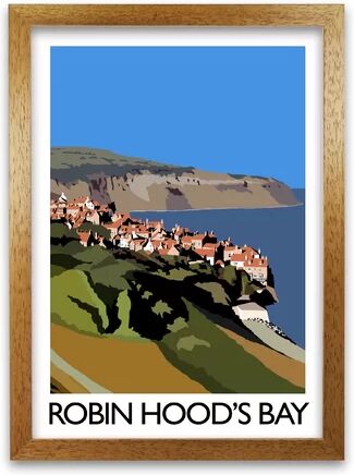 17 Stories Robin Hood's Bay by Richard O'Neill - Picture Frame Graphic Art Print on Paper 17 Stories Frame Option: Honey Oak, Size: 84.1 cm H x 59.4 cm W  - Size: Mini (Under 40cm High)