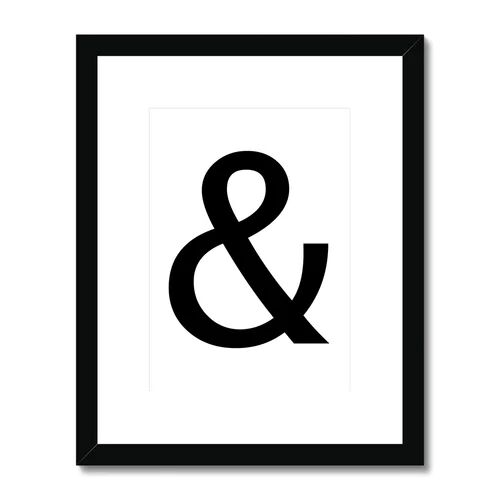 Brayden Studio 'Letters & Symbols : &' - Picture Frame Typographic Print on Paper Brayden Studio Size: 81.3 cm H x 70 cm W, Frame Option: Black  - Size: 40.6 cm H x 30.5 cm W